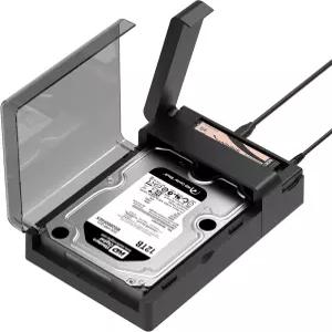 SABRENT USB-C 레이 플랫 도킹 스테이션 - NVMe M.2 SATA 2.5 /3.5 SSD/HDD 인클로저 10Gbps 도구 없음