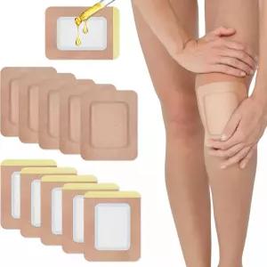 Taoscare 10Pcs 캐스터 오일 팩 랩 5.1 *3.9 복부 버튼 무릎 간용 자가 접착 패치 일회용 면 플란넬 휴대용