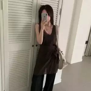 무천도사 여성 여성용 원피스 치마 여름 정장세트 브이넥 슬림핏 나시 삼각건 세트 KKE2