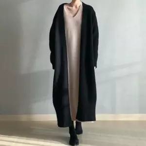 [하프클럽/]여성용 겨울 롱 가디건 따뜻한 등원 스타일