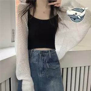 여성 여름 그물니트 가벼운 볼레로 쿨한 스타일 그물가디건 용가디건 니트가디건 크롭가디건 얇은가디