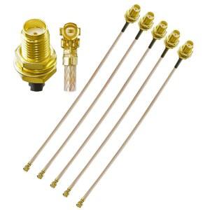 5pcs RG178 UFL SMA 동축 케이블, U.FL에서 SMA까지 여성 피그테일 점퍼, SMA에서 U.FL IPX MHF1까지 케이블 4인치(10cm) 저손실 연장 Wi-Fi 라디오, 안테나, 미니 PCI