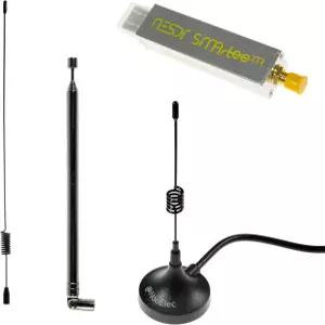 NESDR SMartee XTR 번들 - 연장 튜닝 범위 알루미늄 인클로저 바이어스 티 0.5PPM TCXO SMA 입력이 포함된