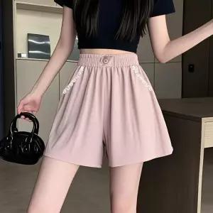 손오반 여성용 여름 캐주얼 데일리룩 반바지 와이드 위에 쿨링팬츠 입기 KUK2