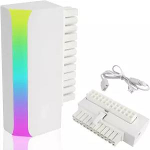 ATX 24핀 90도 전원 커넥터 어댑터 5V ARGB 레인보우 암수 공급 장치용 흰색