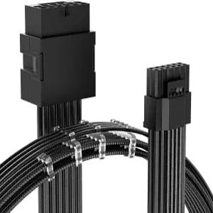 AsiaHorse 2VWR 어댑터 케이블 확장 600와트 정격 2+4핀 6핀 여성용 PCIe RTX 3090Ti 4080 4090 3CM