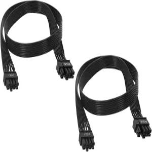 EVGA 전원 공급용 2팩 8핀 PCIe 케이블 G G2 G3 G5 G6 GA GM GT P2 P5 P6 P T2 T3 블랙
