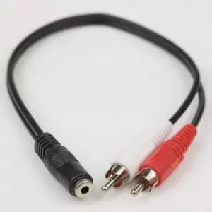 스테레오 RCA 2선 케이블 3극 AUX Stereo 3.5 F to 2RCA M 10cm