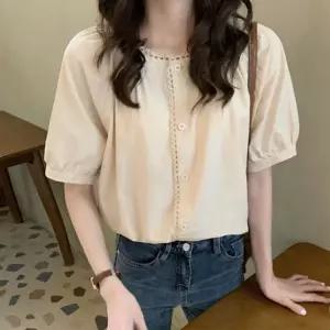 레이스 블라우스 건조 다리 모기 볼링 수예 심플 아크릴 여름 영업 원단 장식 전문 베이지