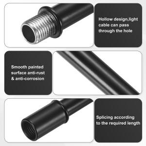 6세트 직선 파이프 램프 스템 키트 40-250mm 길이 M10 양단 나사봉 커플링 슬리브 너트 포함 테이블 램프/