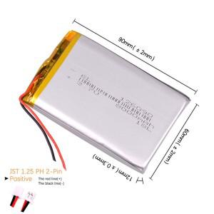 JST1.25mm 2핀 3.7V 306090 리튬 이온 폴리머 배터리