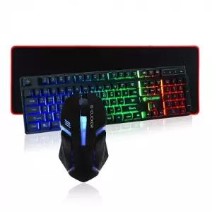 지클릭커 GMK-180 레인보우 LED 키보드 마우스 세트 (블랙 장패드 포함)