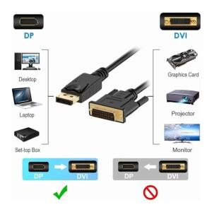 1080P DisplayPort DP - DVI 24+1 케이블 어댑터 변환 (델, 아수스 모니터 프로젝터용) 1.8m