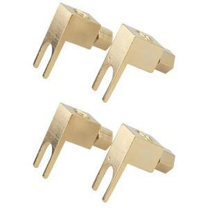 스페이드 바나나 플러그 어댑터 순동 골드 도금 오디오 포크 커넥터 소켓 HIFI 케이블용세트당 4개