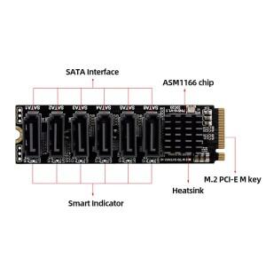 NVME-SATA 확장 카드 어댑터 M2 커넥터 외부 SSD 3 포트 승수