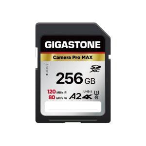 5년 데이터 복구 기가스톤 256GB SD 카드 4K 카메라 프로 MAX A2 SDXC 메모리 캐논 코닥 디지털 카메라와 호환되는 고속 UHD 비디오 미니 케이스 1개 포함