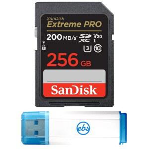 256GB 익스트림 프로 SDXC UHS-I 메모리 카드 스트롬볼리 3.0 마이크로 SD 리더기를 제외한 모든 기능을 갖춘 캐논 미러리스 카메라 EOS R6 II(SDSDDXY-256G-GN4IN) 클래스 10 U3 번들과 함께 작동합니다