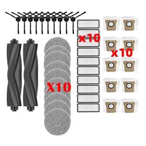 드림 L20 울트라 / L30 X20 프로 로봇 진공 부품 메인 사이드 브러시 HEPA 필터 걸레 패드 먼지 봉투 예비 액세서리(X20 42PCS 세트 A)와 호환됩니다