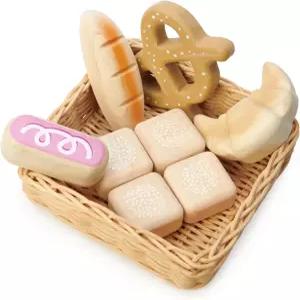 부드러운 잎 장난감 - 빵 바구니 음식 놀이 슈퍼마켓 쇼핑 게임 액세서리 를 위한 교육용 학습 3