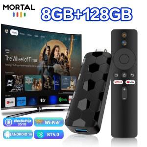 무선미러링 스마트 TV 스틱 WIFI R3 8G ROM 8GB 128GB 무선 RK3518 안드로이드 음성 4G5 비서 16 HDR10 미디어 OTA 플레이어 4K HDMI