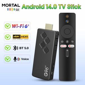 무선미러링 Q2 스마트 TV 안드로이드 HD 4K 울트라 듀얼 와이파이 다국어 미디어 고성능 플레이어 블루투스 14 스틱