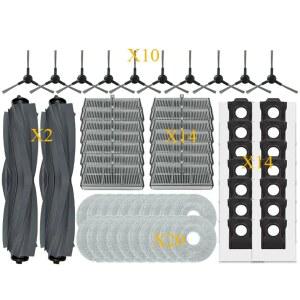 드림 모바 E30 울트라(60PCS)용 진공 교체 부품 주요 트리컷 롤러 사이드 브러시 헤파 필터 걸레 천 먼지 봉투 액세서리