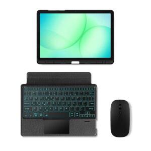 삼성 갤럭시 탭 A11+ / A 11 플러스 11인치 2025 케이스 키보드 스마트 터치패드 마그네틱 탈착 커버 블루투스 연결 무료 마우스(블랙)용 분할