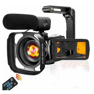 레트로캠코더 빈티지 카메라 비디오 4K HD 30MP 회전 캠코더 WIFI 16배 270도 디지털 터치 스크린 DV