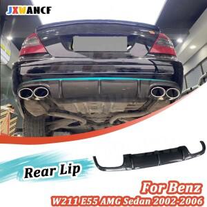JXWANCF 카본 파이버 자동차 리어 립 디퓨저 리어 범퍼 립 스포일러 FRP 벤츠 W211 E55 AMG 세단 2002-2006