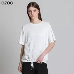 [오조크(OZOC)] 면 폴리 타원 배색 티셔츠 (택가격: 99000원)