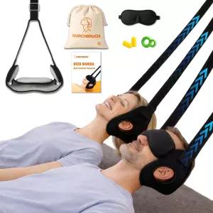 일상적인 목 를 위한 더치브룩 스트레칭 해먹 - 탈착식 패드 실리콘 보호대 마스크 귀마개 및 여행 가방이