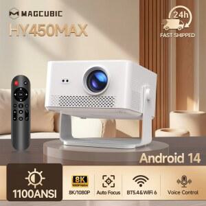 빔프로젝터 맥큐빅 HY450MAX 1100ANSI 1080P 초점 8K 야외 미니 WIFI6 자동 휴대용 14 안드로이드