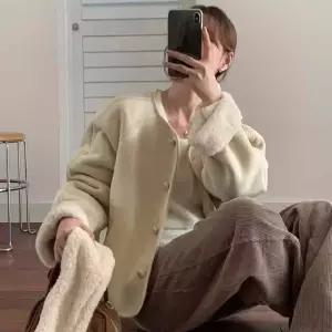 솔저스여성용 상큼하고 러블리소프트실속 일체형 하프코트에 머플러 OPH1