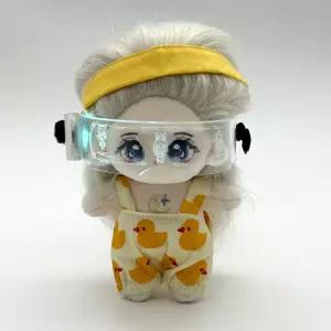 지오몽 20cm 인형 빛나는 LED 사이버 고글 안경 솜 10 cm 인형 15 악세사리