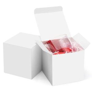 VALBOX 10 10 2CM 4인치 화이트 뚜껑 포함 선물 상자 큐브 50개 컵케이크 쉽게 크래프트 조립할 선물 공예 상자 종이 있는 상자용