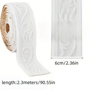 1Pc 230x6cm 패션 자체 접착 벽 스티커 방수 두꺼운 테두리 스트립 베이스보드 3D