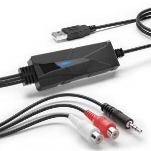 DRIVERGENIUS AUDIOXFER 시리즈 USB 오디오 캡처 변환 MP3로 MAC 오디오를 디지털 LINUX와 AV202 PC 있는 장치 카드 입력이 카세트 아날로그 호환 5MM 1팩 RCA