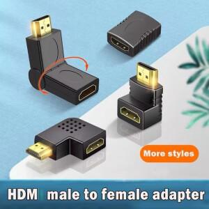HDMI 어댑터 남성-여성 360 각도 변환기 L 모양 플랫 익스텐더 벽 TV 플스호환 Nintendo호환 스위치 노트북