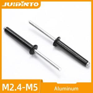 JUIDINTO 5~50피스 알루미늄 블라인드 리벳 M2.4 M3.2 M4 M5 금속 플라스틱 용 블랙 돔 헤드 팝