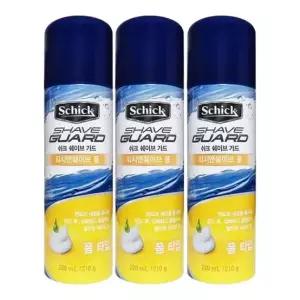 schiek 깔끔한 대용량 워시앤쉐이브 쉬크 폼 쉐이브가드 면도용 220mL 3개