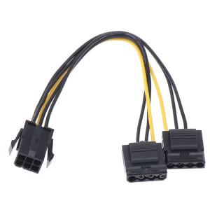 1개 6핀 암 그래픽 카드 GPU - 몰렉스 IDE 듀얼 2 x 4핀 전원 공급 케이블 PCIe 수