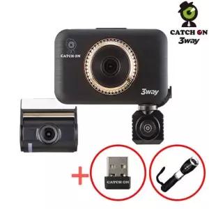 방문장착 캐치온 3WAY 3채널 블랙박스 랜턴+동글 64GB