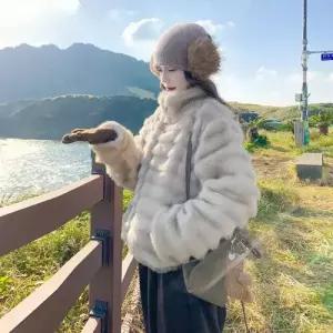 여사친 점퍼 안감이 면라이크 밍크털 코트 OP1