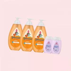 존슨즈 키즈 어린이 소프트 앤 스무디 샴푸 500ml 3개 + (베이비오일 125ml 2개) 4620123