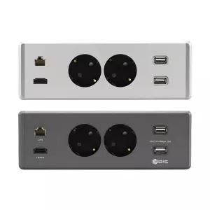 2구 콘센트 빌트인 매립형 가구 동시 식탁 USB 그레이 다크 고정 매입형 HDMI