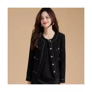 춘추 여성 검정 필수템 펄사 코트 스몰카라 트위드 클래식 인기1