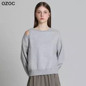 [오조크(OZOC)] 면폴리 어깨트임 맨투맨 (택가격: 98000원)