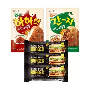 60계 하하하치킨주먹밥 500g+간지치킨주먹밥 500g+디럭스버거핫도그 180gx3개