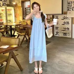 원피스 여사친 롱 하계 트렌디 아이템 임산부 프렌치 플라이 HT2