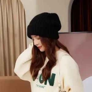 블랙 니트비니 와이드 니트모자 여자비니 겨울모자
